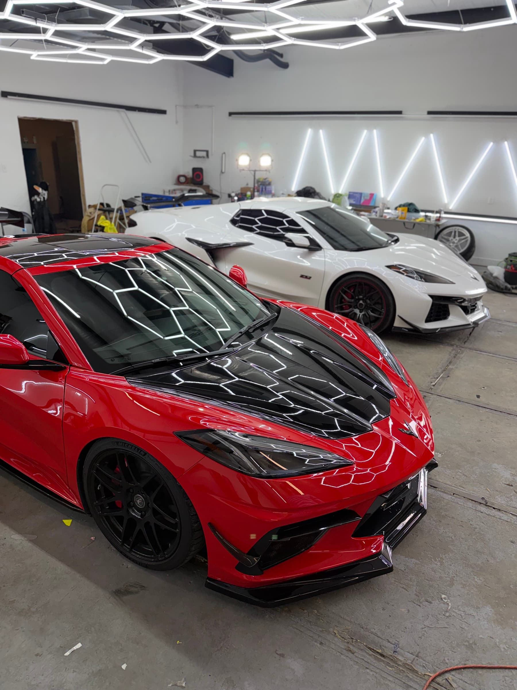 C8 Corvettes — Red & White